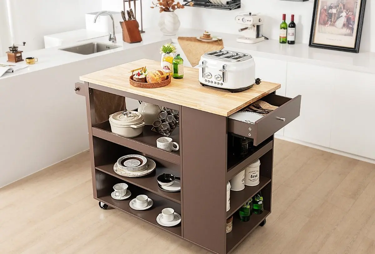 Сервировочная тележка Costway KC55161CF (Brown) - 5