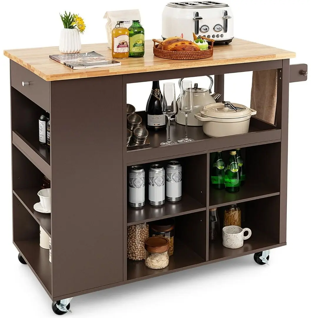 Сервировочная тележка Costway KC55161CF (Brown) - 4