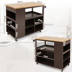 Сервировочная тележка Costway KC55161CF (Brown) Thumb