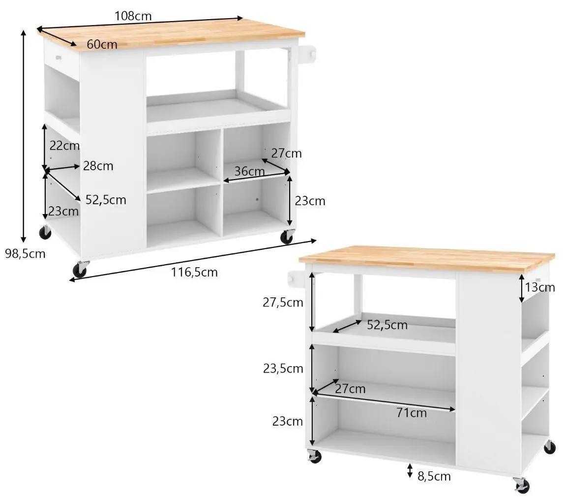 Сервировочная тележка Costway KC55161WH (White) - 2
