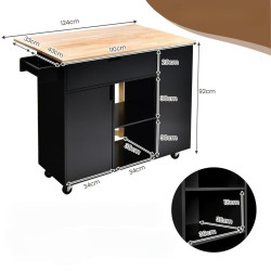 Кухонный островок Costway KC55460BK (Black) Thumb