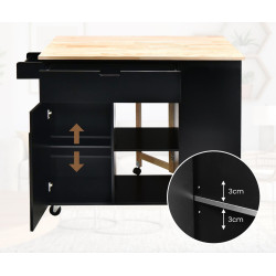 Кухонный островок Costway KC55460BK (Black) Thumb