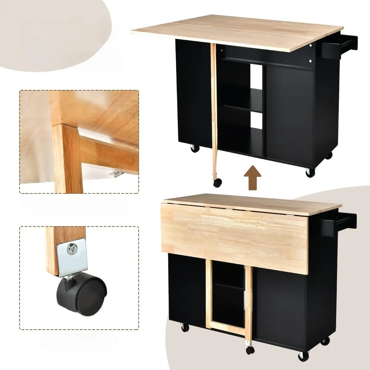 Кухонный островок Costway KC55460BK (Black)