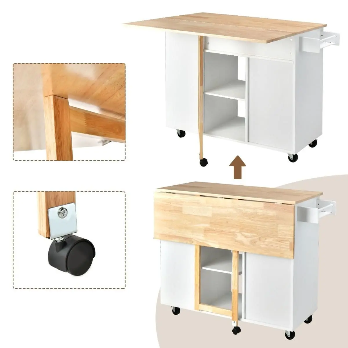 Кухонный островок Costway KC55460WH (White)