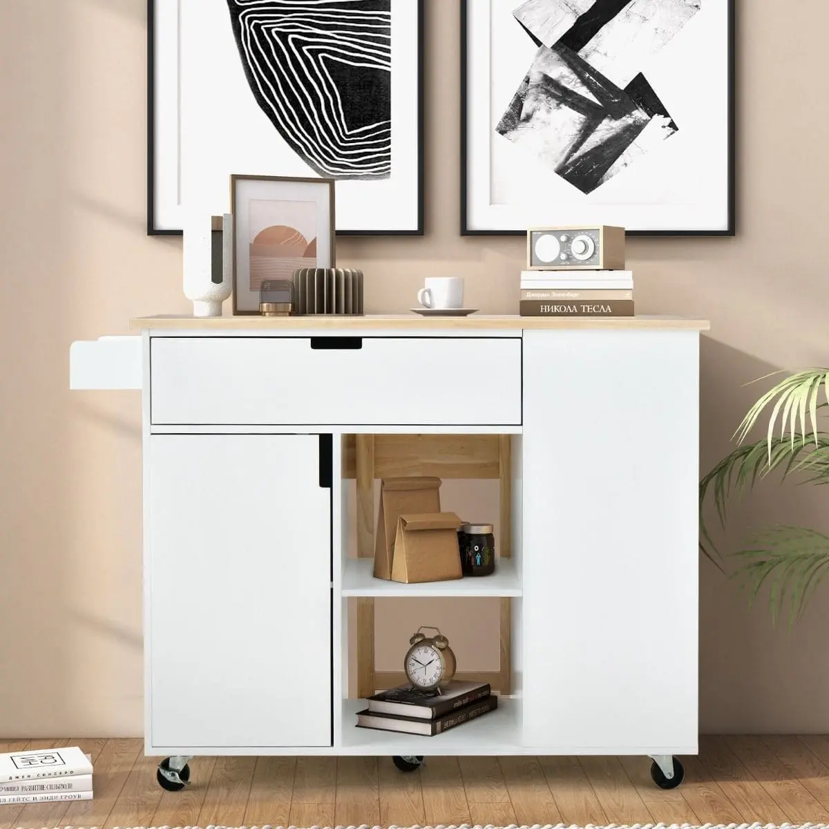 Кухонный островок Costway KC55460WH (White)