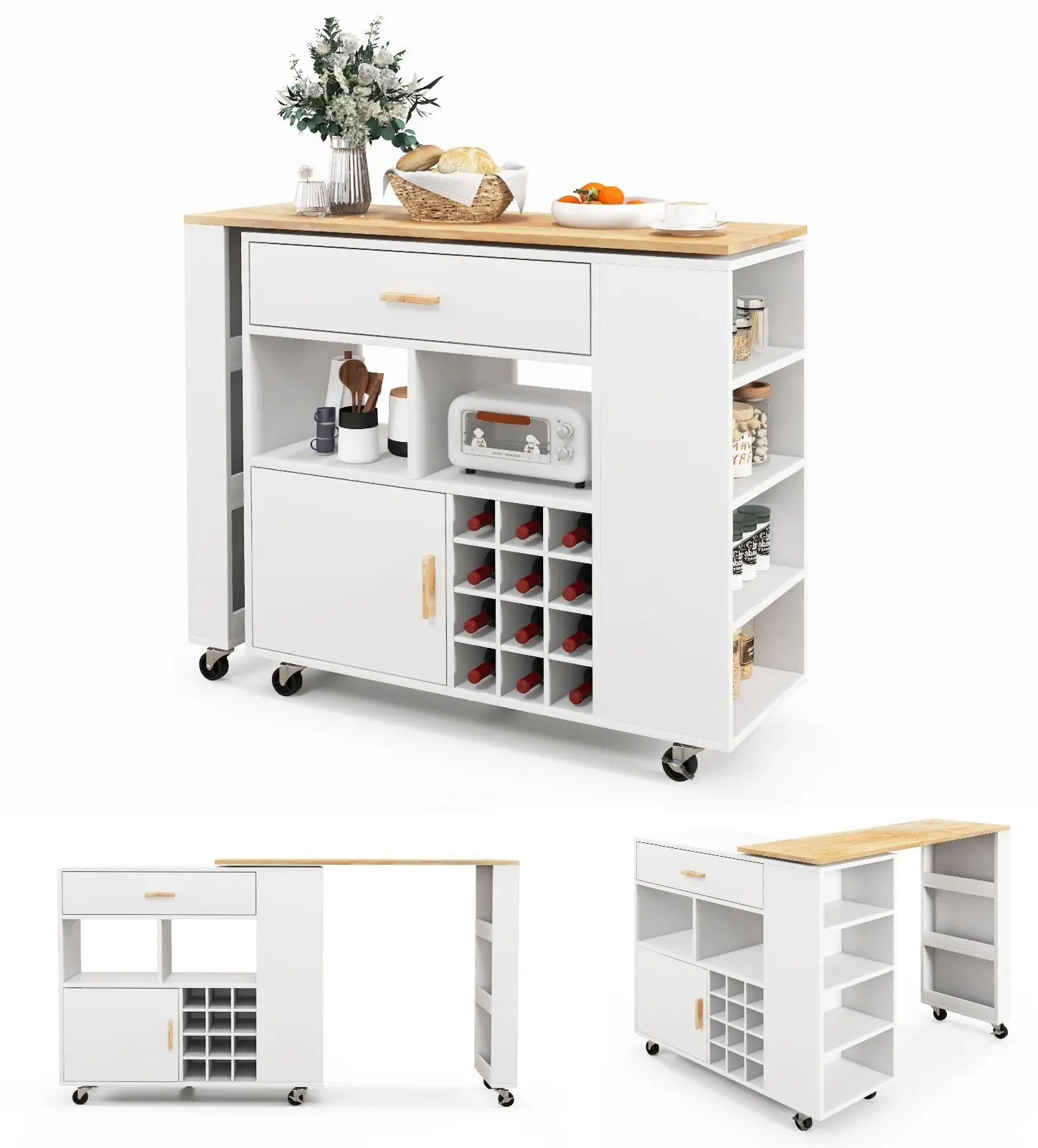 Insula bucatarie Costway KC55534WH (White)