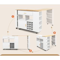 Insula bucatarie Costway KC55534WH (White) Thumb