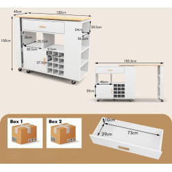 Insula bucatarie Costway KC55534WH (White) Thumb