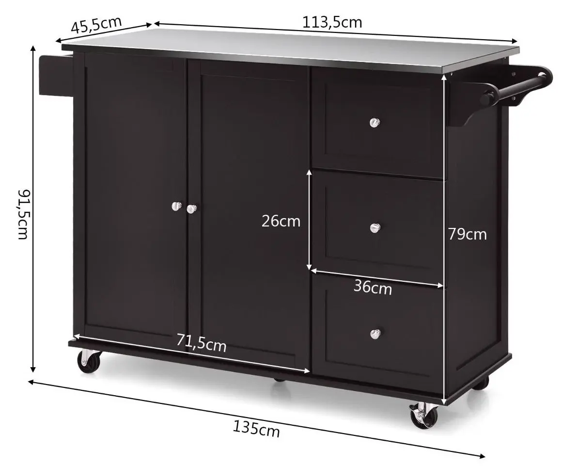 Сервировочная тележка Costway KC55730CF (Brown)