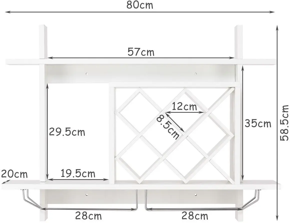 Raft pentru sticle Costway HW57399WH (White)
