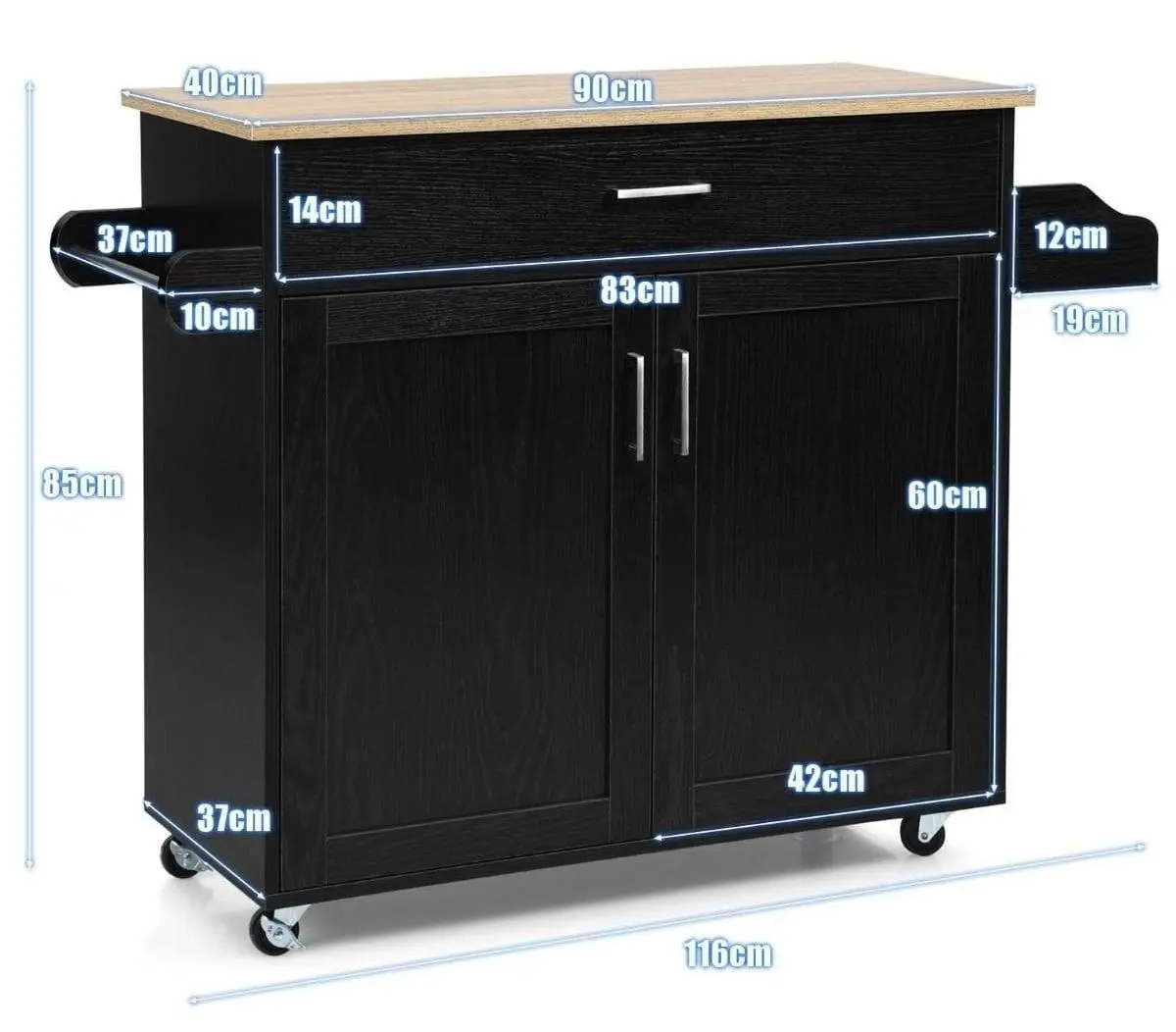 Dulap carucior Costway KC51983BK (Black)