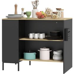 Insula bucatarie Homcom 801-367V00BK 114x70x90 cm (Black/Oak) Thumb