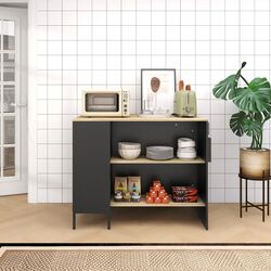 Insula bucatarie Homcom 801-367V00BK 114x70x90 cm (Black/Oak) Thumb