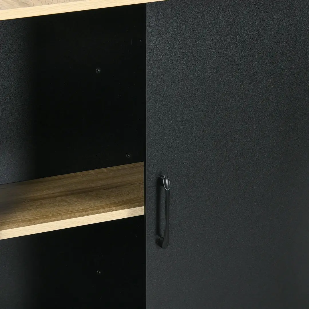 Insula bucatarie Homcom 801-367V00BK 114x70x90 cm (Black/Oak)