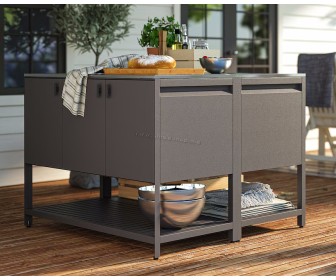 Кухонный островок Ikea Batskar 120х120 (Темно-Серый)