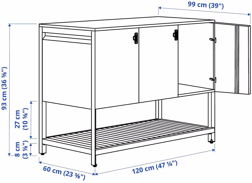Кухонный островок Ikea Batskar 120х60 (Темно-Серый) - 3