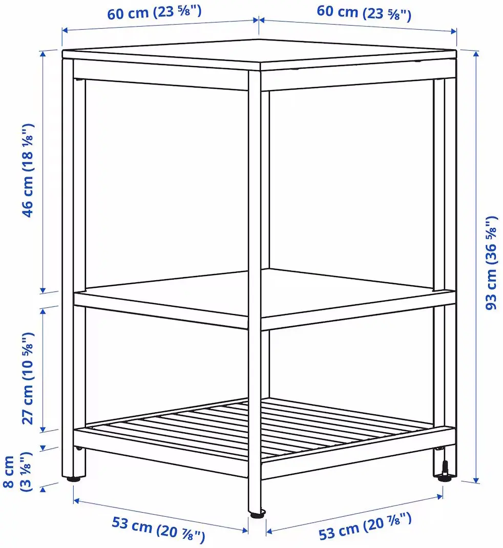 Кухонный островок Ikea Batskar 60х60 (Темно-Серый) - 3