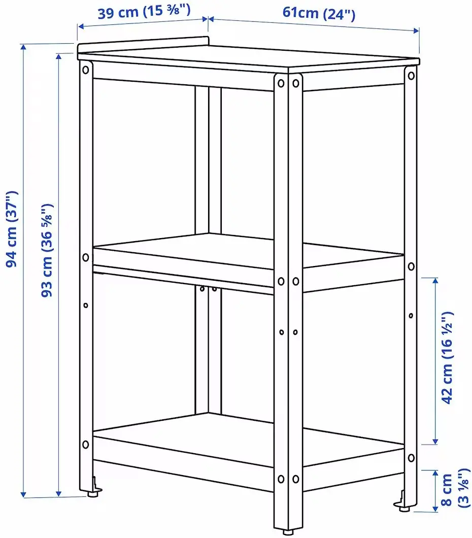 Insula bucatarie Ikea Grillskar 39x61 (Negru/Inox)