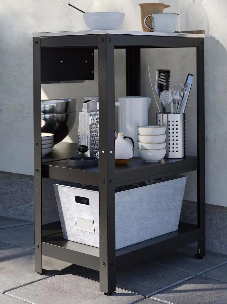 Insula bucatarie Ikea Grillskar 39x61 (Negru/Inox)