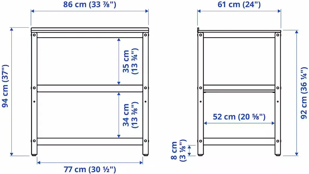 Insula bucatarie Ikea Grillskar 86x61 (Negru/Inox)