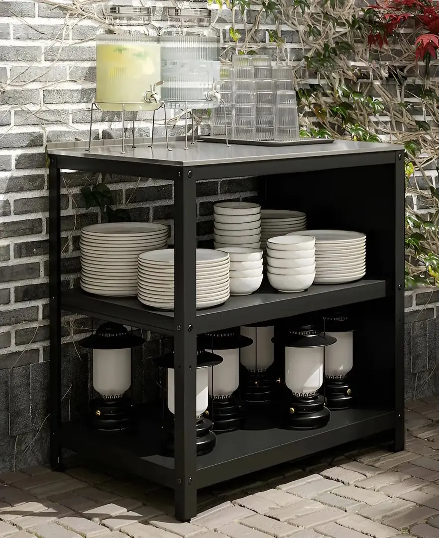 Insula bucatarie Ikea Grillskar 86x61 (Negru/Inox)