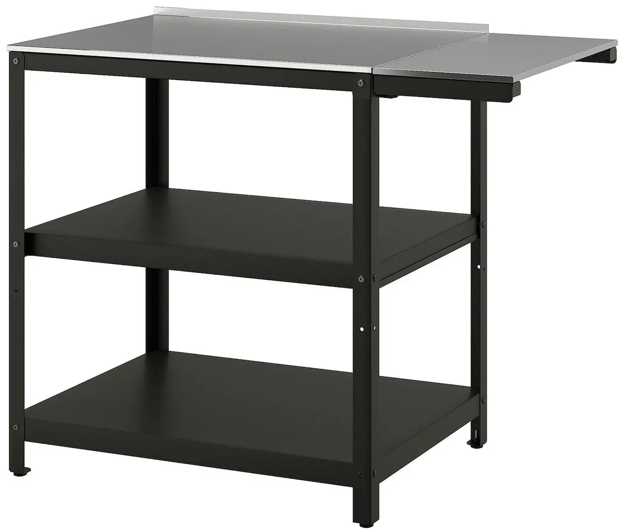 Кухонный островок Ikea Grillskar стол 93/116x61 (Черный/Нержавеющая сталь) - 3