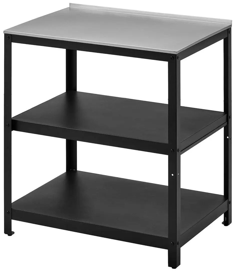 Кухонный островок Ikea Grillskar стол 93/116x61 (Черный/Нержавеющая сталь) - 4