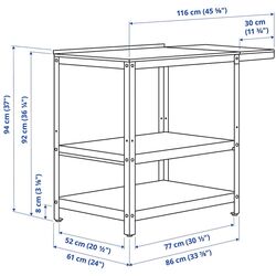 Кухонный островок Ikea Grillskar стол 93/116x61 (Черный/Нержавеющая сталь) Thumb
