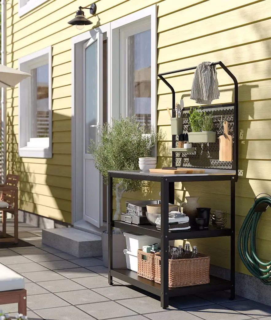 Кухонный островок Ikea Grillskar задняя панель 86x61x176 (Черный/Нержавеющая сталь) - 2