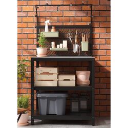 Insula bucatarie Ikea Grillskar panou posterior 86x61x176 (Negru/Inox)