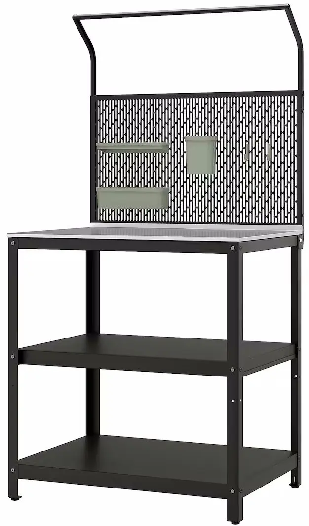 Кухонный островок Ikea Grillskar задняя панель 86x61x176 (Черный/Нержавеющая сталь) - 6