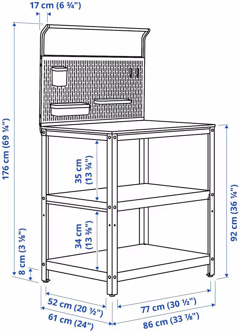 Кухонный островок Ikea Grillskar задняя панель 86x61x176 (Черный/Нержавеющая сталь) - 7