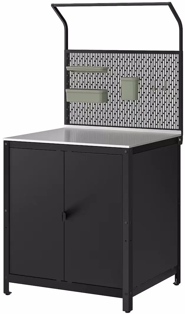 Insula bucatarie Ikea Grillskar panou posterior/usi 86x61x176 (Inox)