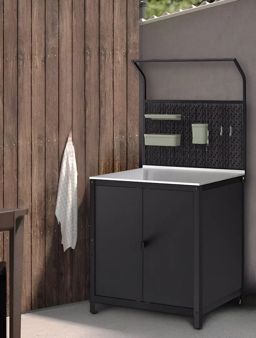 Insula bucatarie Ikea Grillskar panou posterior/usi 86x61x176 (Inox)