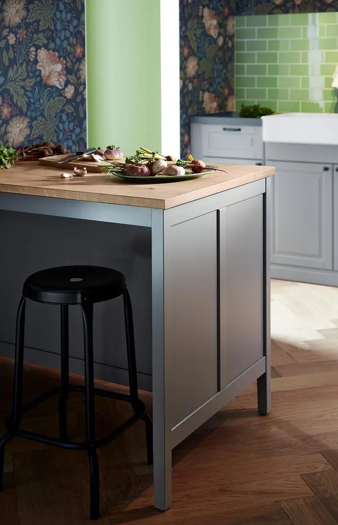 Insula bucatarie Ikea Tornviken 126x77 (Gri/Stejar)