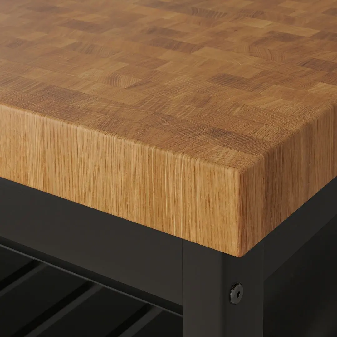 Insula bucatarie Ikea Vadholma 126x79x90 (Negru/Stejar)