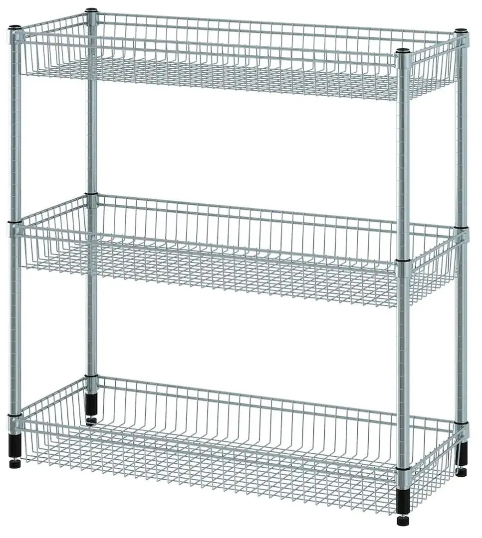 Etajera Ikea Omar cu 3 cosuri/galvanizat 92x36x94 (Inox)