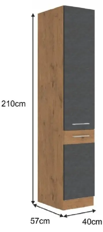 Пенал Mobhaus Vega 40 DK-210 2F (Matte Gray/Lancelot Oak)