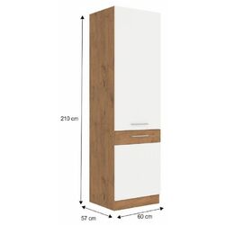 Dulap Mobhaus Vega 60 DK-210 2F (Lancelot Oak/White Extra High Gloss) Thumb