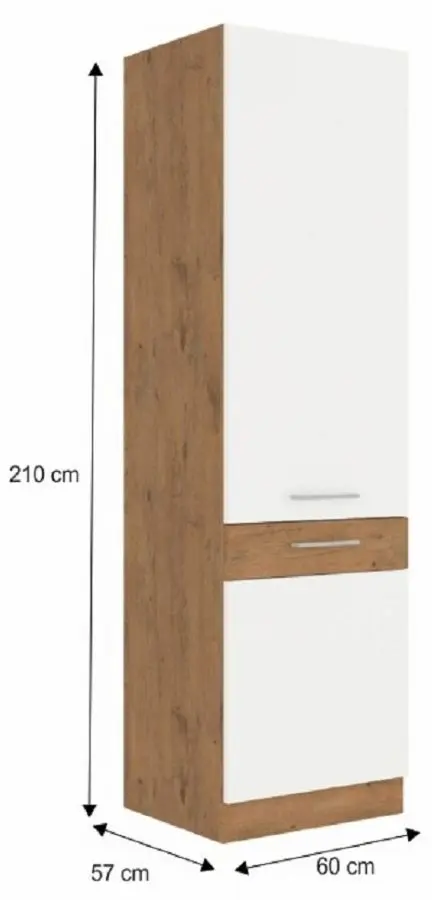 Dulap Mobhaus Vega 60 DK-210 2F (Lancelot Oak/White Extra High Gloss)