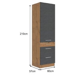 Penal Mobhaus Vega 60 DKS-210 3S 1F (Lancelot Oak/Matte Gray) Thumb