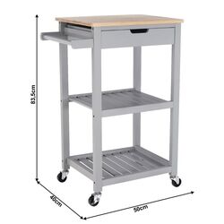 Carucior de servire Mobhaus Arete (Natural/Gray) Thumb