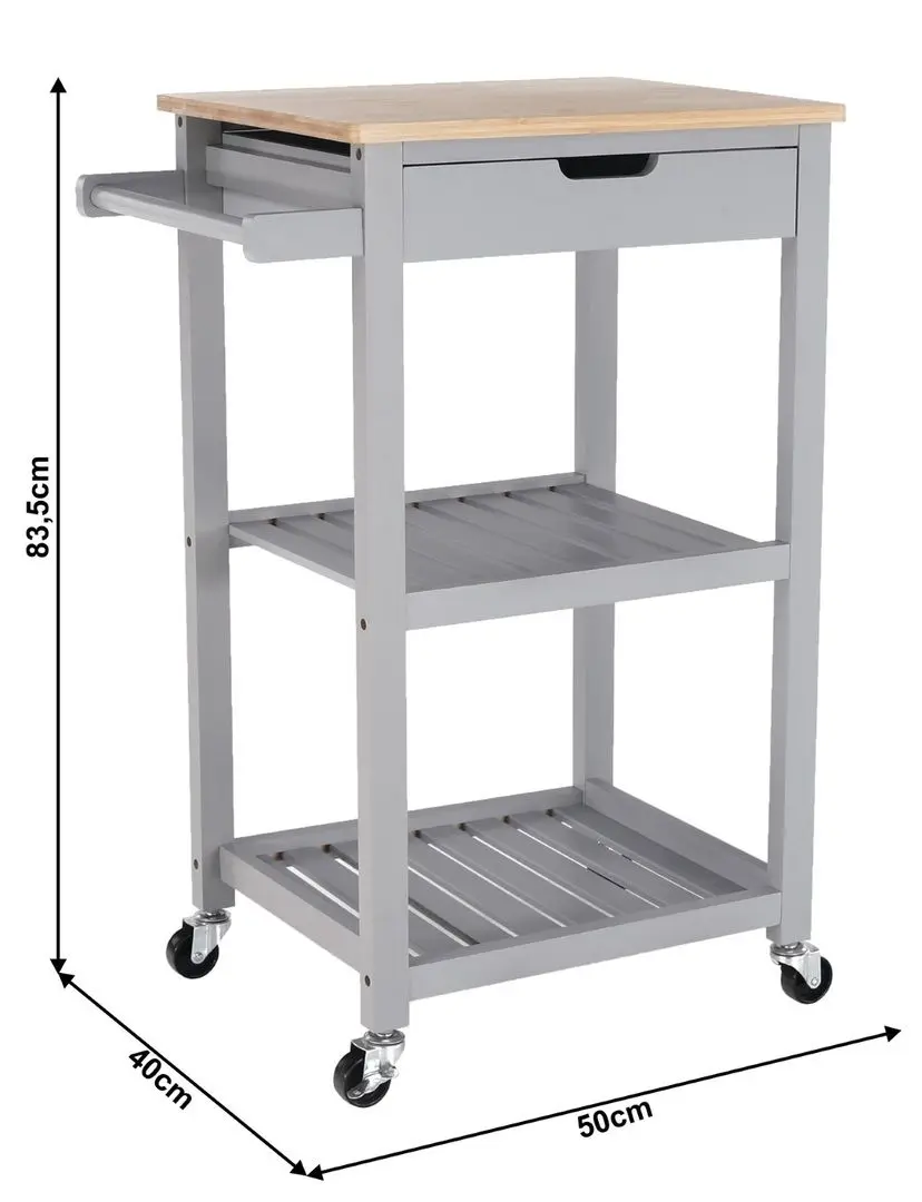 Carucior de servire Mobhaus Arete (Natural/Gray)