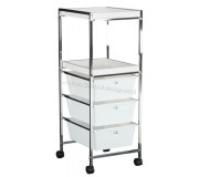 Carucior de servire Mobhaus Corfu (White/Chrome)