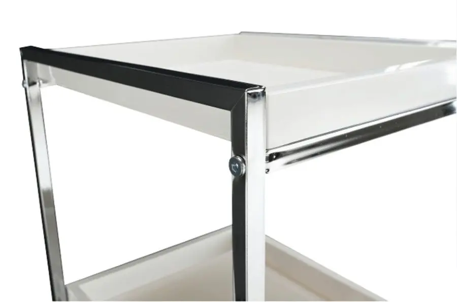 Carucior de servire Mobhaus Corfu (White/Chrome)