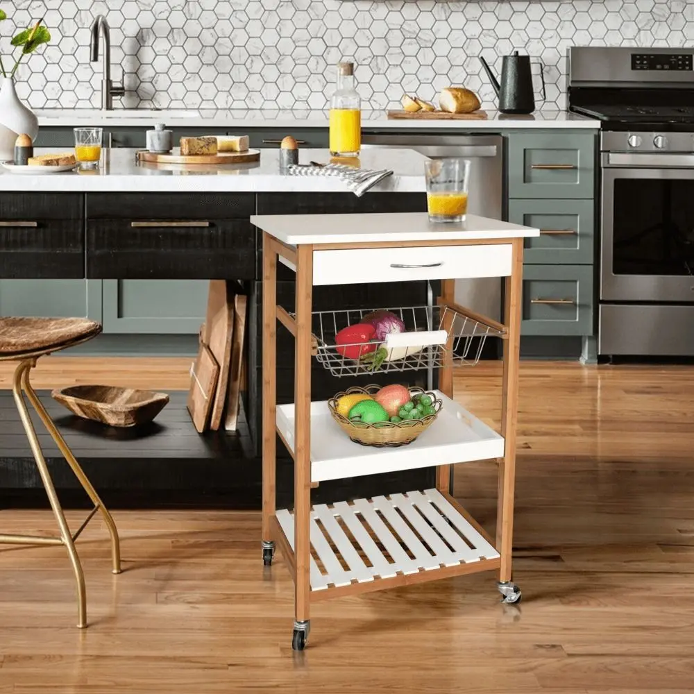 Сервировочная тележка Mobhaus Rapid (White/Natural)