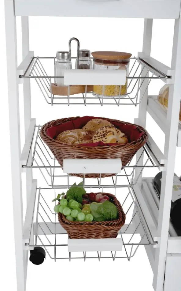 Carucior de servire Mobhaus Semir (White/Marble)