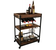 Carucior de servire Mobhaus Silvius (Smoked Oak/Black)