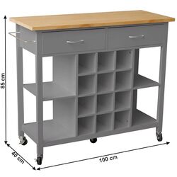 Etajera-carucior Mobhaus Dilia (Dark Gray/Natural) Thumb