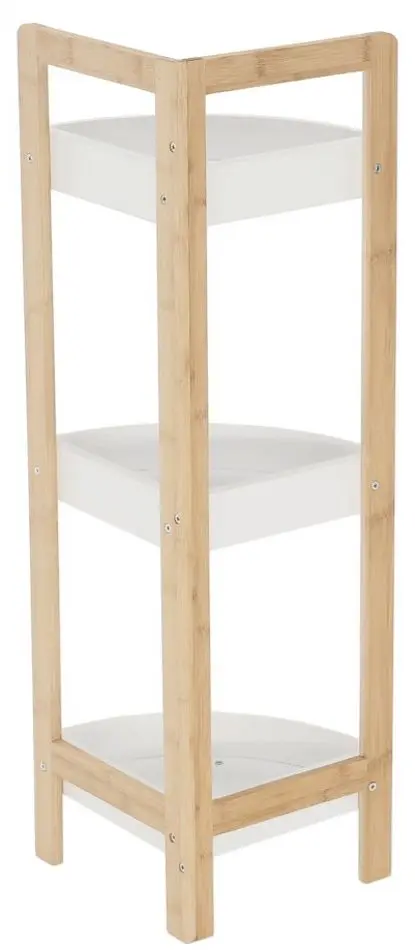 Etajera de colt Mobhaus Fong (White/Natural)